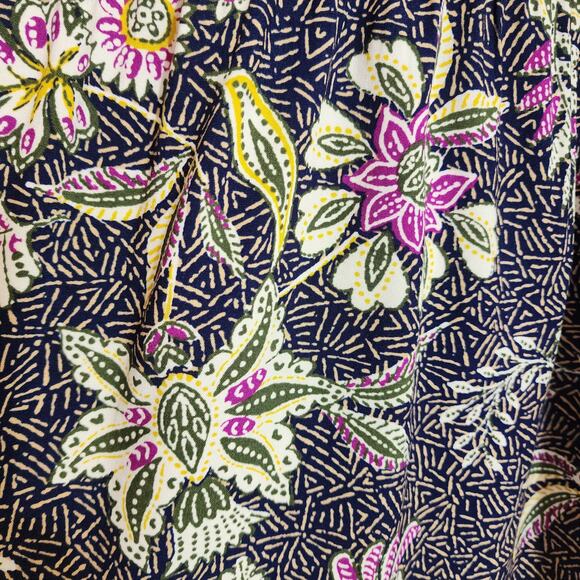 Old Navy NWT floral print vneck tassel tie front peasant blouse woman's size L - Picture 7 of 12